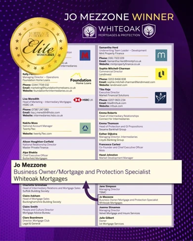 Mortgage Introducer Elite Women 2023 Winner